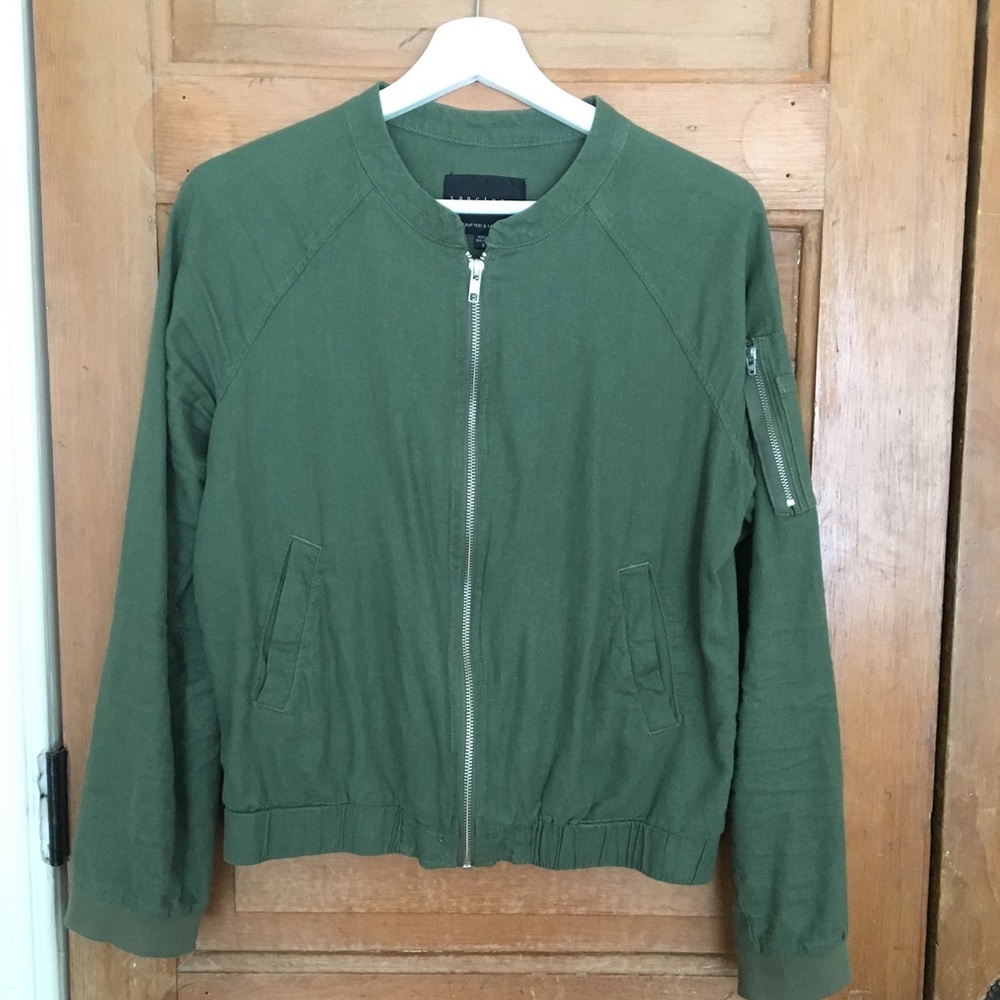 Sanctuary Linen Cargo Bomber Jacket - image 2